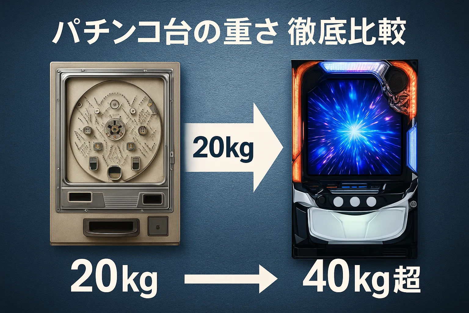 パチンコ台の重さ徹底解説】20kgから40kg超へ！進化が生んだ“重量革命